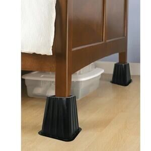 -BEDROOM Bed Riser 4 Black Wii Rise 5.25” To 6”